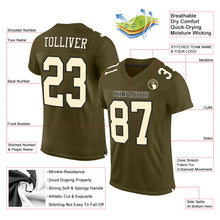 Laden Sie das Bild in den Galerie-Viewer, Custom Olive Cream-Black Mesh Authentic Salute To Service Football Jersey