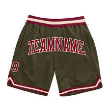 Загрузить изображение в средство просмотра галереи, Custom Olive Maroon-Cream Authentic Throwback Salute To Service Basketball Shorts
