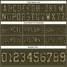 Load image into Gallery viewer, Custom Olive Camo Black-Old Gold Authentic Throwback Salute To Service Basketball Shorts