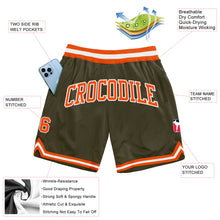 Load image into Gallery viewer, Custom Olive Orange-White Authentic Throwback Salute To Service Basketball Shorts