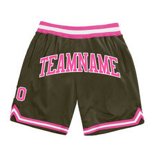 Загрузить изображение в средство просмотра галереи, Custom Olive Pink-White Authentic Throwback Salute To Service Basketball Shorts