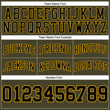 Load image into Gallery viewer, Custom Olive Black-Gold Authentic Throwback Salute To Service Basketball Shorts