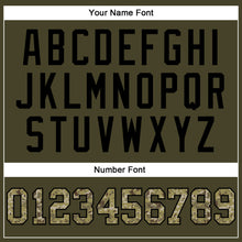 Загрузить изображение в средство просмотра галереи, Custom Olive Camo-Black Authentic Throwback Salute To Service Basketball Jersey