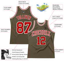 Laden Sie das Bild in den Galerie-Viewer, Custom Olive Red-White Authentic Throwback Salute To Service Basketball Jersey
