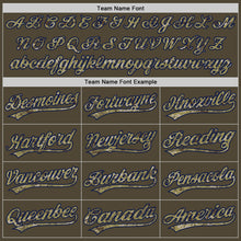 Load image into Gallery viewer, Custom Olive Camo-Navy Authentic Salute To Service Baseball Jersey