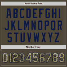 Load image into Gallery viewer, Custom Olive Camo-Navy Authentic Salute To Service Baseball Jersey