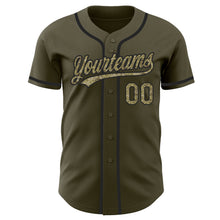 Load image into Gallery viewer, Custom Olive Camo-Black Authentic Salute To Service Baseball Jersey