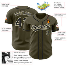 Load image into Gallery viewer, Custom Olive Black-Cream Authentic Salute To Service Baseball Jersey