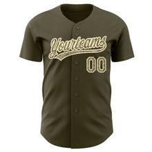Load image into Gallery viewer, Custom Olive Camo-Cream Authentic Salute To Service Baseball Jersey