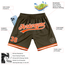 Загрузить изображение в средство просмотра галереи, Custom Olive Orange-White Authentic Throwback Salute To Service Basketball Shorts
