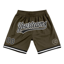 Charger l'image dans la galerie, Custom Olive Black-White Authentic Throwback Salute To Service Basketball Shorts