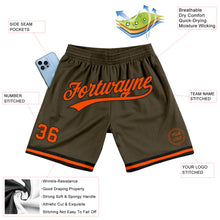 Charger l'image dans la galerie, Custom Olive Orange-Black Authentic Throwback Salute To Service Basketball Shorts