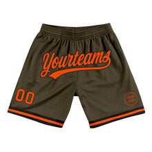 Charger l'image dans la galerie, Custom Olive Orange-Black Authentic Throwback Salute To Service Basketball Shorts