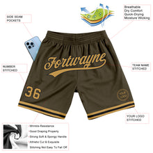 Charger l'image dans la galerie, Custom Olive Old Gold-Black Authentic Throwback Salute To Service Basketball Shorts