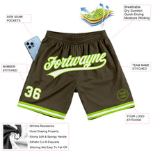 Charger l'image dans la galerie, Custom Olive White-Neon Green Authentic Throwback Salute To Service Basketball Shorts