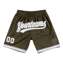Charger l'image dans la galerie, Custom Olive White-Gray Authentic Throwback Salute To Service Basketball Shorts