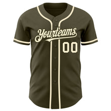 Загрузить изображение в средство просмотра галереи, Custom Olive Cream Authentic Salute To Service Baseball Jersey
