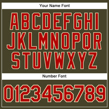 Charger l'image dans la galerie, Custom Olive City Cream Pinstripe Red Authentic Salute To Service Baseball Jersey