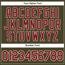 Загрузить изображение в средство просмотра галереи, Custom Olive City Cream Pinstripe Crimson Authentic Salute To Service Baseball Jersey