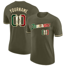 Charger l'image dans la galerie, Custom Olive Vintage Mexican Flag-City Cream Performance Salute To Service T-Shirt