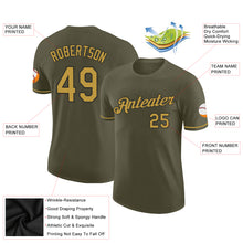 Laden Sie das Bild in den Galerie-Viewer, Custom Olive Old Gold-Black Performance Salute To Service T-Shirt