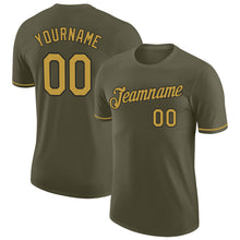 Laden Sie das Bild in den Galerie-Viewer, Custom Olive Old Gold-Black Performance Salute To Service T-Shirt