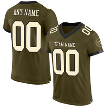 Загрузить изображение в средство просмотра галереи, Custom Olive Cream-Black Mesh Authentic Salute To Service Football Jersey