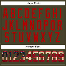 Laden Sie das Bild in den Galerie-Viewer, Custom Olive Vintage USA Flag Red-Cream Salute To Service Hockey Lace Neck Jersey