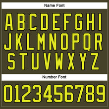 Load image into Gallery viewer, Custom Olive Neon Yellow-Black Salute To Service Hockey Lace Neck Jersey