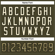 Загрузить изображение в средство просмотра галереи, Custom Olive Camo Black-Cream Salute To Service Hockey Lace Neck Jersey