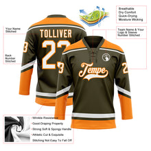 Laden Sie das Bild in den Galerie-Viewer, Custom Olive White-Bay Orange Salute To Service Hockey Lace Neck Jersey