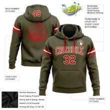 Load image into Gallery viewer, Custom Stitched Olive Red-Cream Football Pullover Sweatshirt Salute To Service Hoodie
