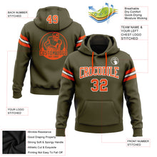 Laden Sie das Bild in den Galerie-Viewer, Custom Stitched Olive Orange-White Football Pullover Sweatshirt Salute To Service Hoodie