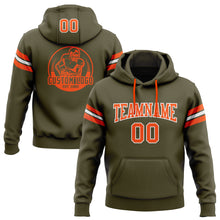 Laden Sie das Bild in den Galerie-Viewer, Custom Stitched Olive Orange-White Football Pullover Sweatshirt Salute To Service Hoodie
