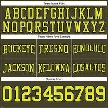 Laden Sie das Bild in den Galerie-Viewer, Custom Stitched Olive Neon Yellow-Black Football Pullover Sweatshirt Salute To Service Hoodie