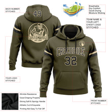Laden Sie das Bild in den Galerie-Viewer, Custom Stitched Olive Black-City Cream Football Pullover Sweatshirt Salute To Service Hoodie