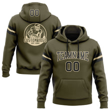 Laden Sie das Bild in den Galerie-Viewer, Custom Stitched Olive Black-City Cream Football Pullover Sweatshirt Salute To Service Hoodie