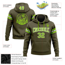Laden Sie das Bild in den Galerie-Viewer, Custom Stitched Olive Neon Green-White Football Pullover Sweatshirt Salute To Service Hoodie