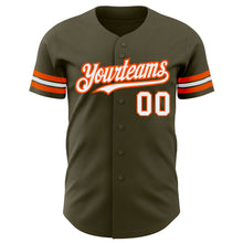 Charger l'image dans la galerie, Custom Olive White-Orange Authentic Salute To Service Baseball Jersey