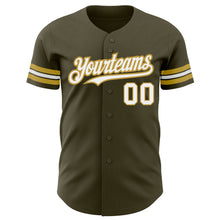 Charger l'image dans la galerie, Custom Olive White-Old Gold Authentic Salute To Service Baseball Jersey