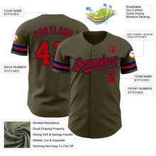 Charger l'image dans la galerie, Custom Olive Red-Navy Authentic Salute To Service Baseball Jersey