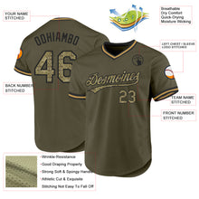 Charger l'image dans la galerie, Custom Olive Camo Black-Old Gold Authentic Throwback Salute To Service Baseball Jersey