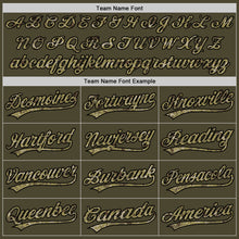 Charger l'image dans la galerie, Custom Olive Camo Black-Old Gold Authentic Throwback Salute To Service Baseball Jersey