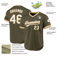 Charger l'image dans la galerie, Custom Olive White-Old Gold Authentic Throwback Salute To Service Baseball Jersey