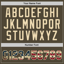 Загрузить изображение в средство просмотра галереи, Custom Olive Vintage USA Flag Cream-Red Authentic Throwback Salute To Service Basketball Jersey