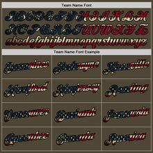 Загрузить изображение в средство просмотра галереи, Custom Olive Vintage USA Flag Black-Old Gold Authentic Throwback Salute To Service Basketball Jersey