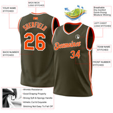Загрузить изображение в средство просмотра галереи, Custom Olive Orange-White Authentic Throwback Salute To Service Basketball Jersey