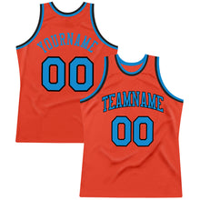 Load image into Gallery viewer, Custom Orange Blue-Navy Authentic Throwback Basketball Jersey