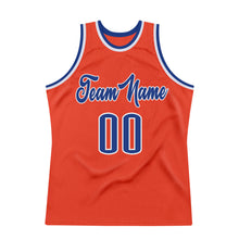 Загрузить изображение в средство просмотра галереи, Custom Orange Royal-White Authentic Throwback Basketball Jersey