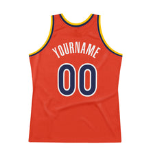 Charger l'image dans la galerie, Custom Orange Navy-Gold Authentic Throwback Basketball Jersey